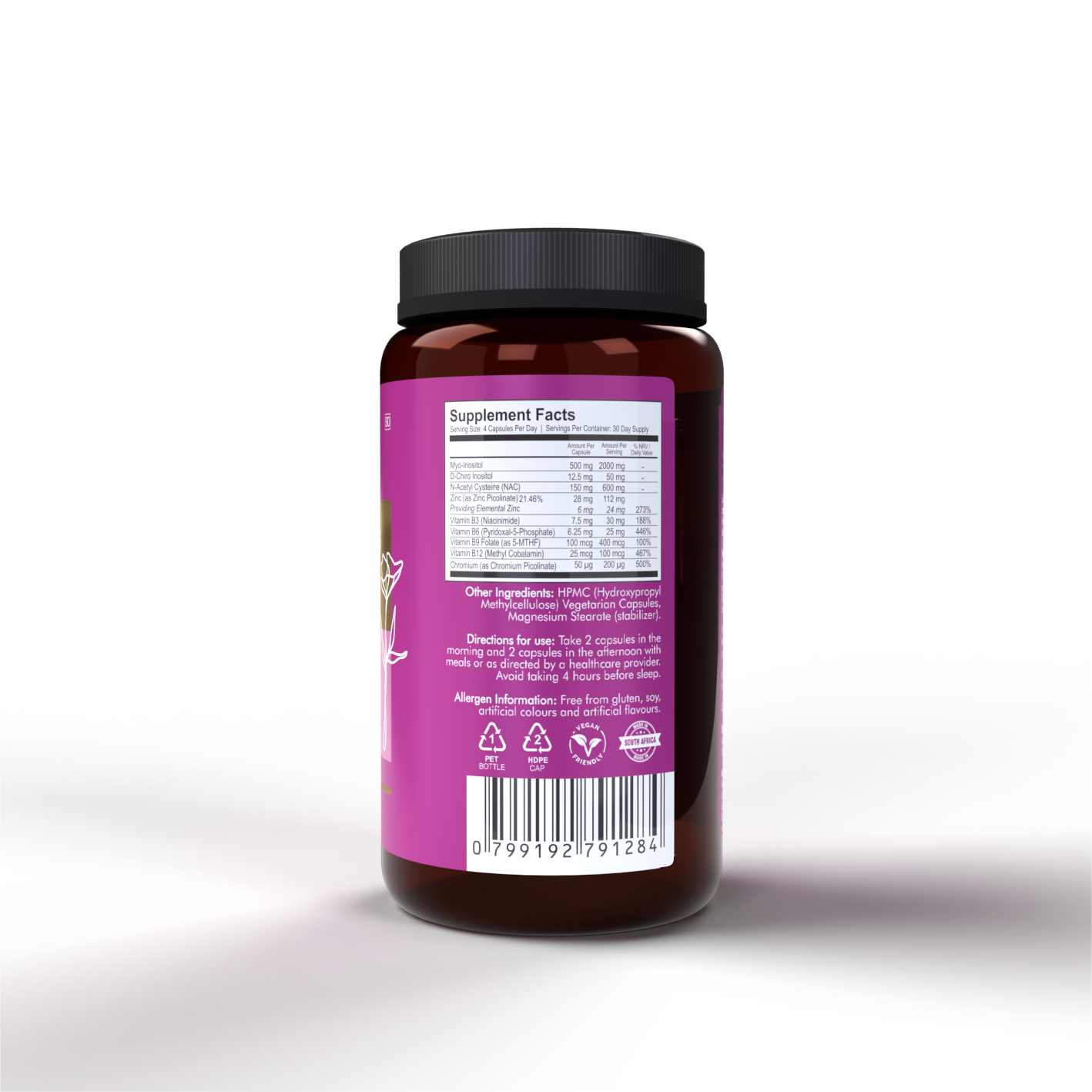 Reign Life supplement facts panel showing Myo-Inositol, D-Chiro-Inositol, NAC, Zinc, and B-vitamin doses